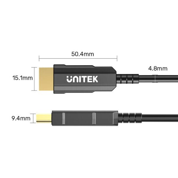 UNITEK 4K Fiber Optic HDMI Cable (20 Meter) 4K@60Hz - Image 2
