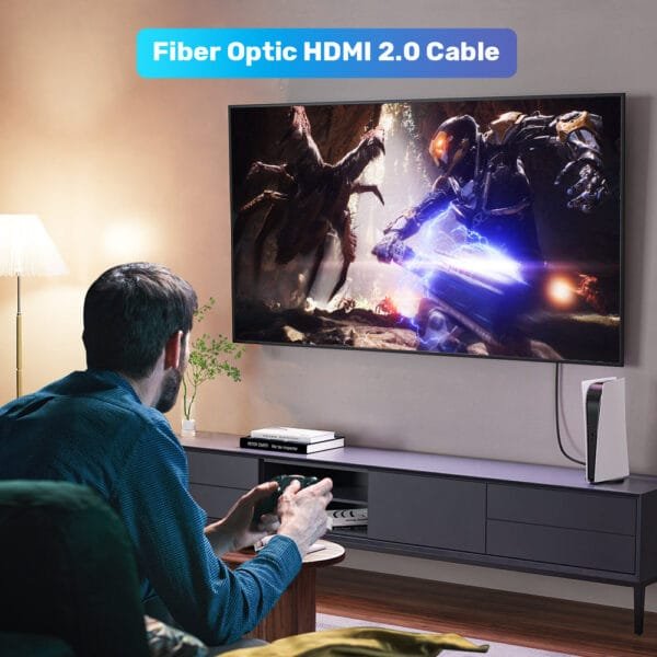 UNITEK 4K Fiber Optic HDMI Cable (20 Meter) 4K@60Hz - Image 3