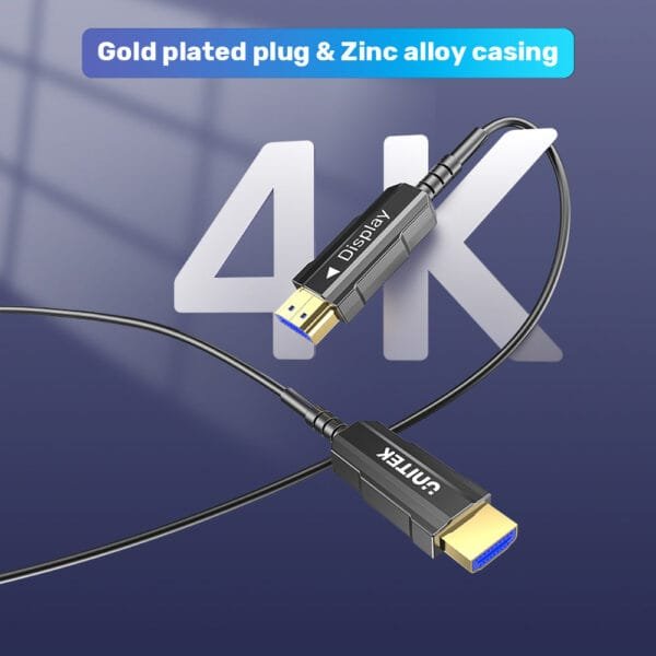 UNITEK 4K Fiber Optic HDMI Cable (20 Meter) 4K@60Hz - Image 10