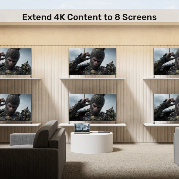 UNITEK 4K HDMI Splitter 1-in-8 Out 4K@30Hz Compatible HDMI 1.4 - Image 4