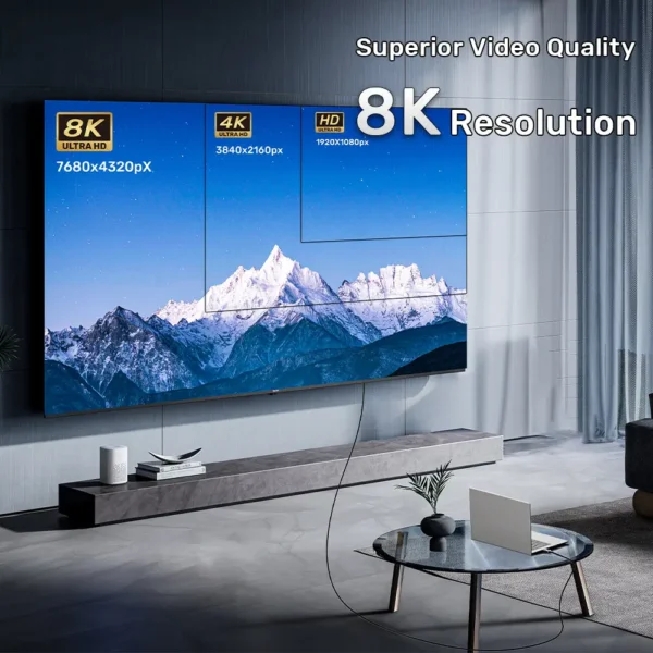 UNITEK 8K Fiber Optic HDMI Cable (60 Meter) 8K@60Hz - Image 4