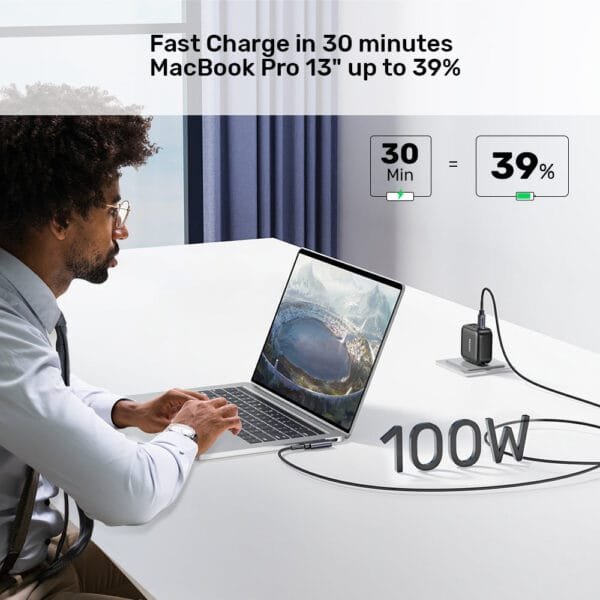 UNITEK 100W USB-C Fast Charging Cable 90 Degree (5 Meter) Compatible with iPhone 15, MacBook, Samsung Galaxy - Image 6