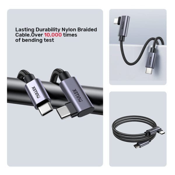 UNITEK 100W USB-C Fast Charging Cable 90 Degree (5 Meter) Compatible with iPhone 15, MacBook, Samsung Galaxy - Image 8
