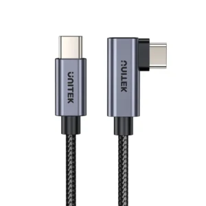 UNITEK 100W USB-C Fast Charging Cable 90 Degree (5 Meter) Compatible with iPhone 15, MacBook, Samsung Galaxy