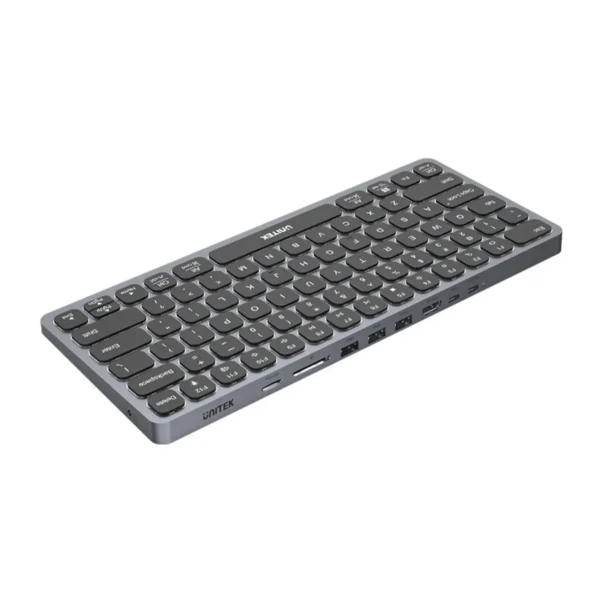UNITEK Keyboard with 9-in-1 USB-C Hub, 3x USB 3.0, 4K HDMI, SD Card, AUX, 100W PD Charging - Image 7