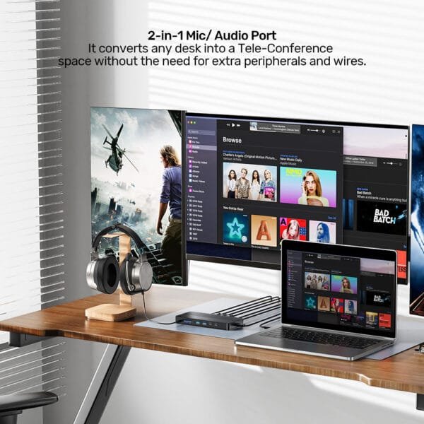 UNITEK USB-C 13-in-1 Docking Station with Single 8K & Triple 4K Display and 100W Power Delivery - Image 8