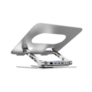 UNITEK Laptop Stand with Detachable USB-C Hub 360° Rotating Base Tilt Design Supports up to 15.6" Notebook.