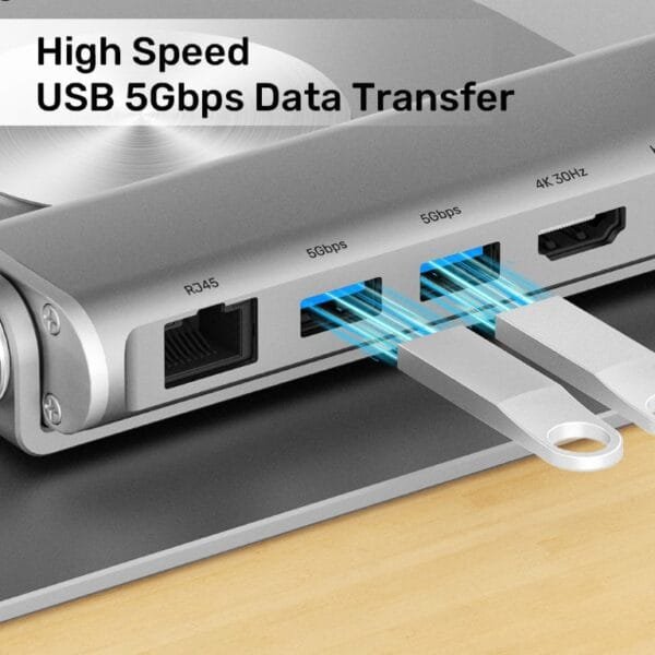 UNITEK Laptop Stand with Detachable USB-C Hub 360° Rotating Base Tilt Design Supports up to 15.6" Notebook. - Image 3