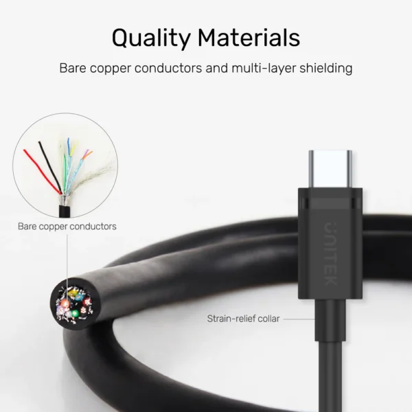 UNITEK USB 3.0 to USB-C Charging Cable (1.5 Meter) Reversible Design - Image 4