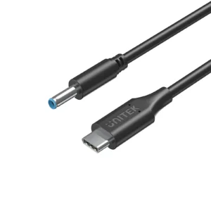 UNITEK USB-C to DC HP Laptops Blue Pin Charging Cable (1.8 Meter) 65W, PD Fast Charging