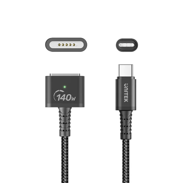 UNITEK USB-C to Magnetic 3 Braided Charging Cable (2 Meter) 140W PD Fast Charging - Image 2