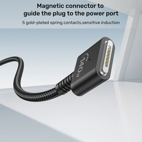 UNITEK USB-C to Magnetic 3 Braided Charging Cable (2 Meter) 140W PD Fast Charging - Image 3