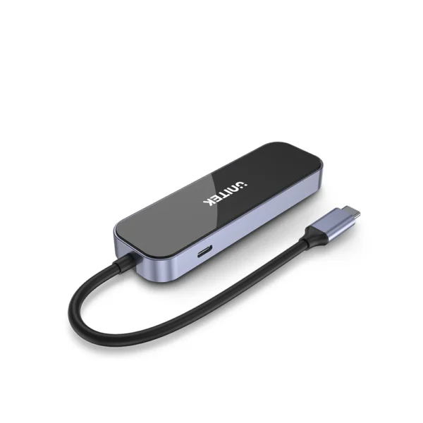 UNITEK uHUB H6 Gloss 6-in-1 USB-C Hub HDMI 4K@30Hz, 3x USB-A 3.0, Gigabit Ethernet, 100W PD - Image 7
