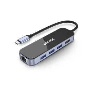 UNITEK uHUB H6 Gloss 6-in-1 USB-C Hub HDMI 4K@30Hz, 3x USB-A 3.0, Gigabit Ethernet, 100W PD