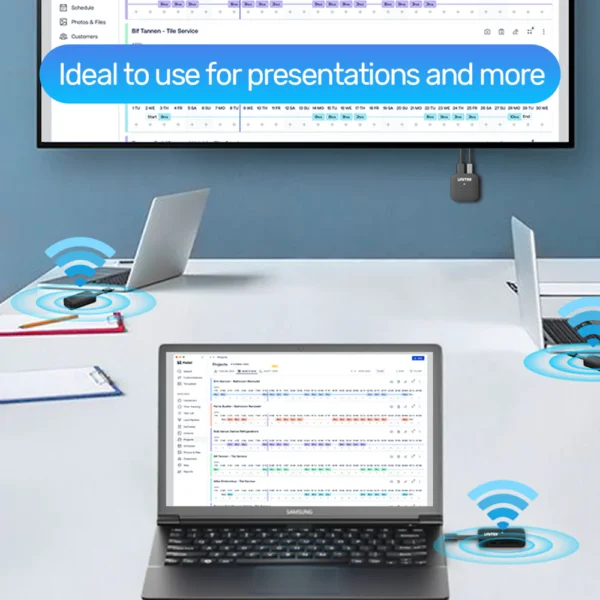 UNITEK USB-C Wireless HDMI Extender TX and RX 50 Meter Range - Image 5