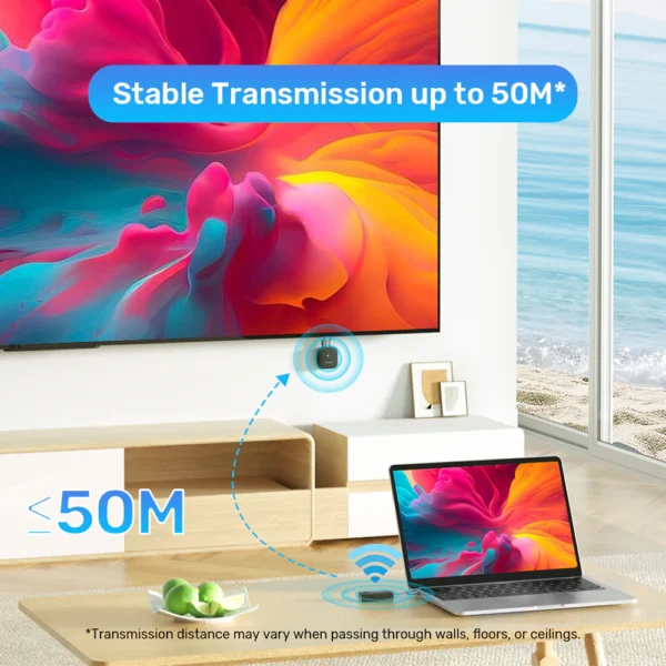UNITEK USB-C Wireless HDMI Extender TX and RX 50 Meter Range - Image 6