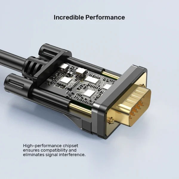 UNITEK HDMI to VGA Cable (2 Meter) Full HD 1080P@60Hz Gold-Plated Connectors - Image 9