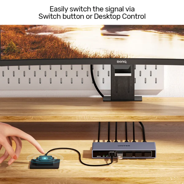 UNITEK HDMI KVM Switch 4K@60Hz, 4x USB 3.0 Ports (5Gbps) Plug-and-Play - Image 5
