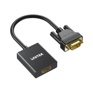 UNITEK VGA to HDMI Adapter 1080P Full HD Plug-and-Play Includes Audio Cable