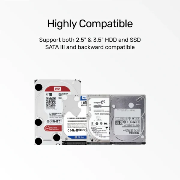 UNITEK USB3.0 to SATA6G Docking Station Supports 2.5"/3.5" HDD/SSD Hot Swappable - Image 5