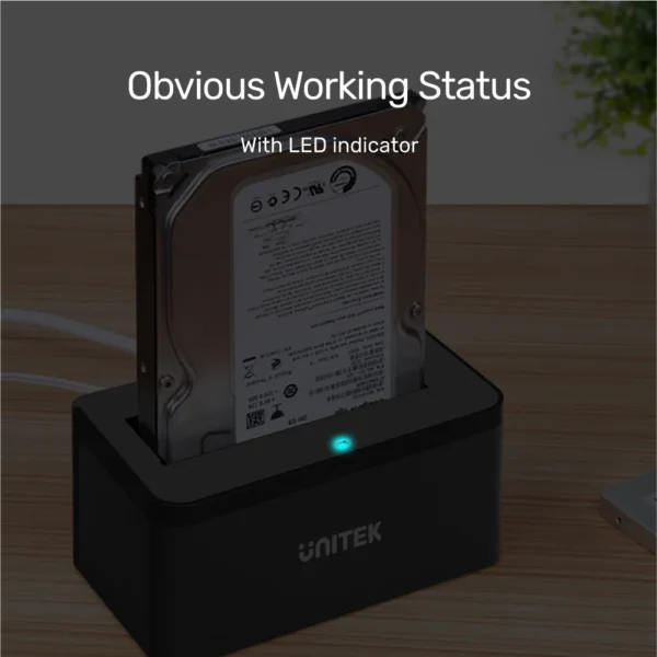 UNITEK USB3.0 to SATA6G Docking Station Supports 2.5"/3.5" HDD/SSD Hot Swappable - Image 6