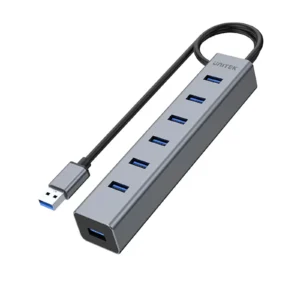 UNITEK uHUB S7 7-Port USB 3.0 Powered Hub (40cm) Aluminum Enclosure, BC1.2 Charging, LED Indicator