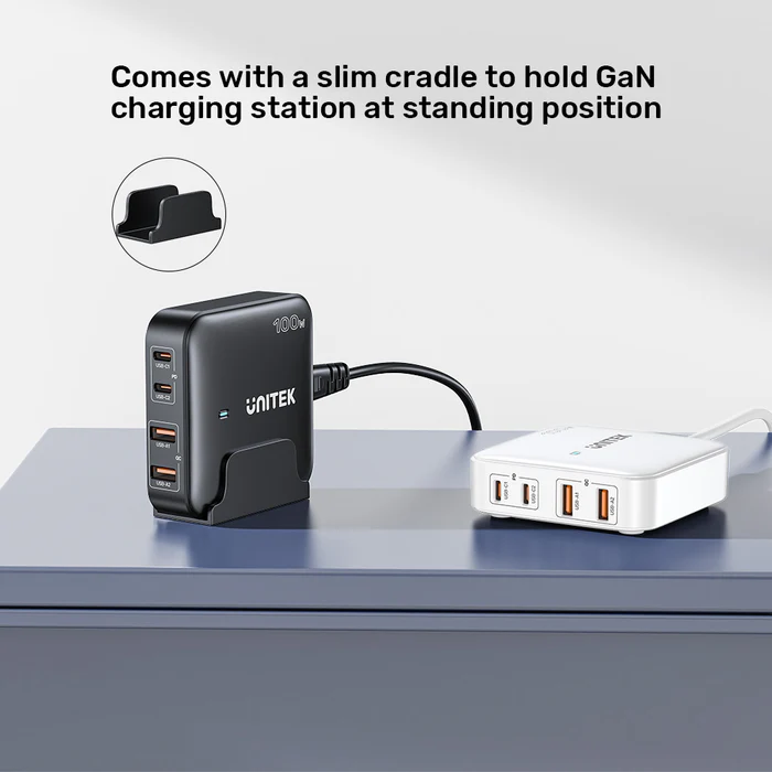 UNITEK 100W Desktop GaN Charging Station 4-Port Fast Charger with Stand - Image 2