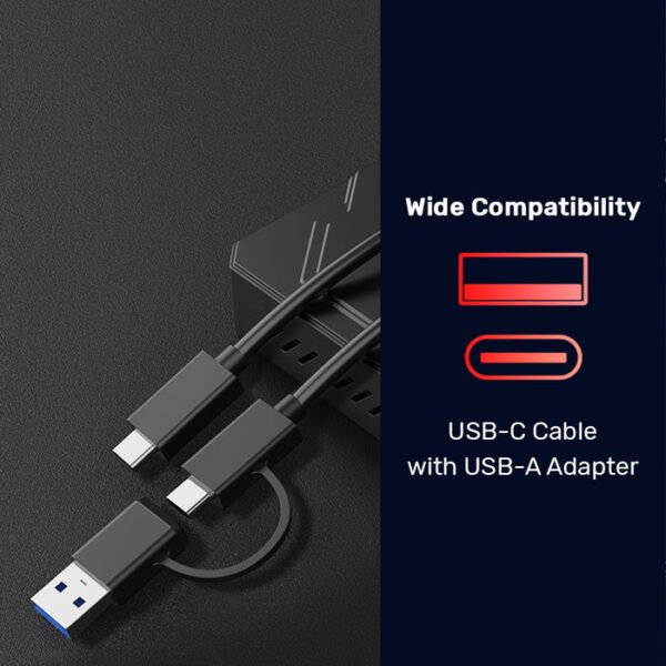 UNITEK USB 3.2 Gen2 M.2 NVMe & SATA SSD Enclosure Supports PCIe NVMe 2242/2260/2280 & 2.5" SATA SSDs - Image 2