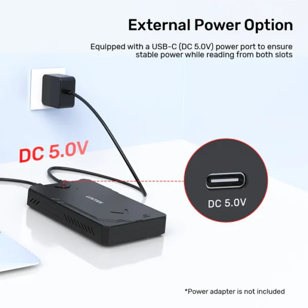 UNITEK USB 3.2 Gen2 M.2 NVMe & SATA SSD Enclosure Supports PCIe NVMe 2242/2260/2280 & 2.5" SATA SSDs - Image 6