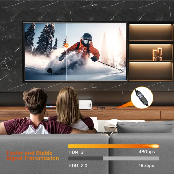 UNITEK Ultra Stream 8K HDMI Extension Cable (1 Meter) 8K@60Hz, 4K@120Hz - Image 5