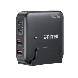 UNITEK 100W Desktop GaN Charging Station 4-Port Fast Charger with Stand