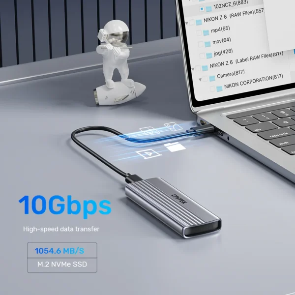UNITEK M.2 NVMe SSD Enclosure USB-C 10Gbps, Aluminum Cooling - Image 5