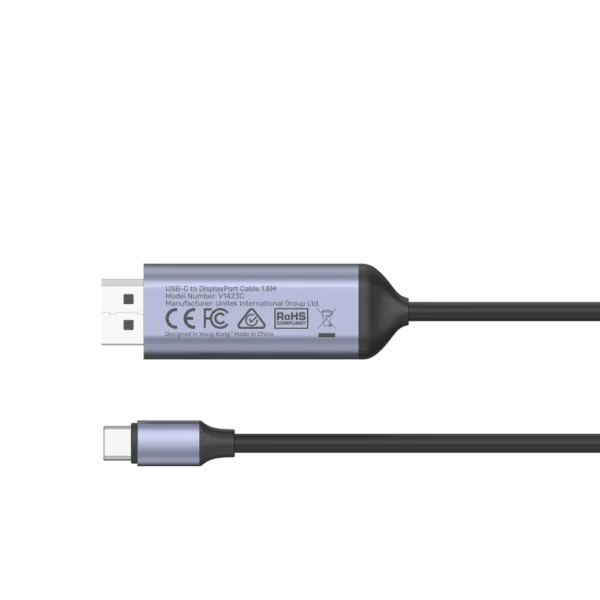 UNITEK V1423C USB-C to DisplayPort 1.4 Cable (1.8 Meter) - Image 3