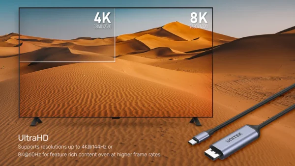 UNITEK V1423C USB-C to DisplayPort 1.4 Cable (1.8 Meter) - Image 6