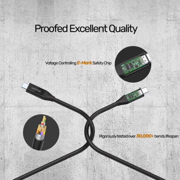UNITEK USB 4 (USB-IF Certified) 100W PD Fast Charging Cable with 8K@60Hz and 40Gbps - Image 9
