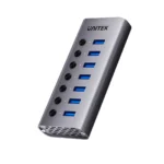 UNITEK 7-in-1 USB Hub with Individual Port Switches 7x USB-A 5Gbps + BC1.2 Fast Charging