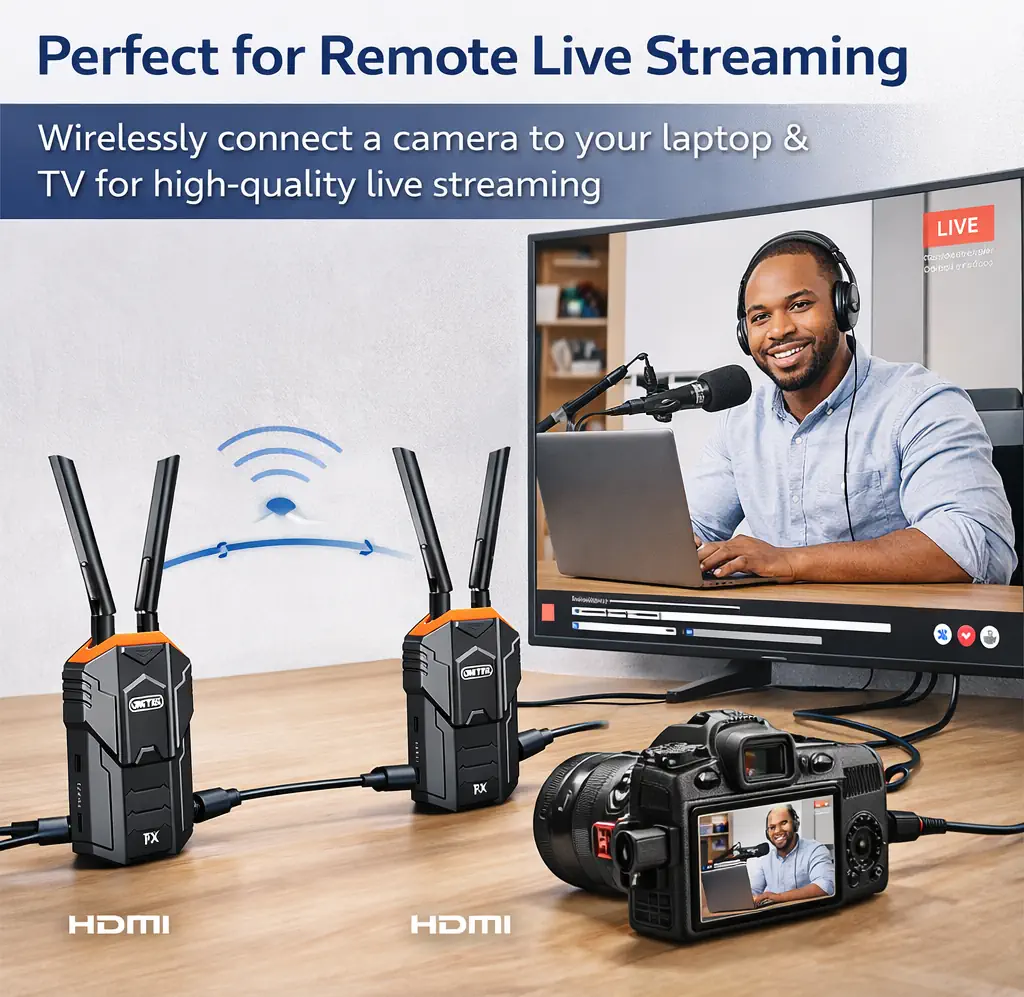 UNITEK Wireless HDMI Transmitter & Receiver Kit 200M Range 1080P@60Hz Full HD - Image 5