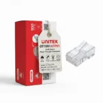 UNITEK RJ45 Cat  6 Pass-Through Connector (100 Pieces), Gold-Plated 3-Point Staggered Contacts, TIA/EIA 568A/568B