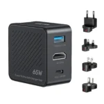 UNITEK Travel Tri Pro 65W 3-in-1 GaN Charger Hub (EU/US/UK/AU Plugs) GaN Fast Charging 60W USB-C + 5W USB-A + 4K@60Hz HDMI