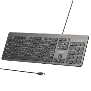 UNITEK T052AGY01 US SlimTap Ultra Light Wired Keyboard 104 Keys.webp