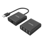 UNITEK Ports USB 2.0 Extender Over Cat 6/Cat 5e, USB Over RJ45 Extender up to 60 Meters