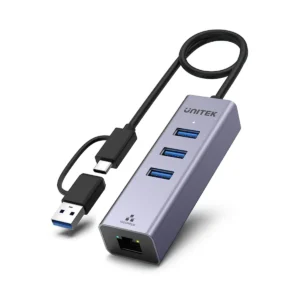 UNITEK Y 3088B 4 in 1 Ethernet Hub 3 Ports USB 3.webp