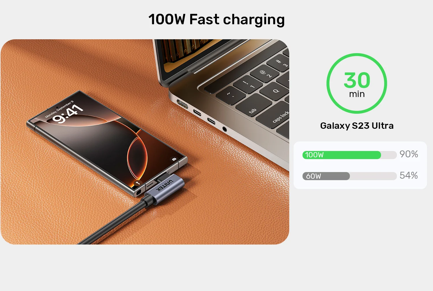 UNITEK C14147ABK01 1M USB C to USB C 100W Fast Charging Cable 1 Meter 002