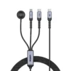UNITEK C14180AGY01 1.2M 3 in 1 cable offers 100W USB C PD, 27W Lightning, 2.5W Apple Watch