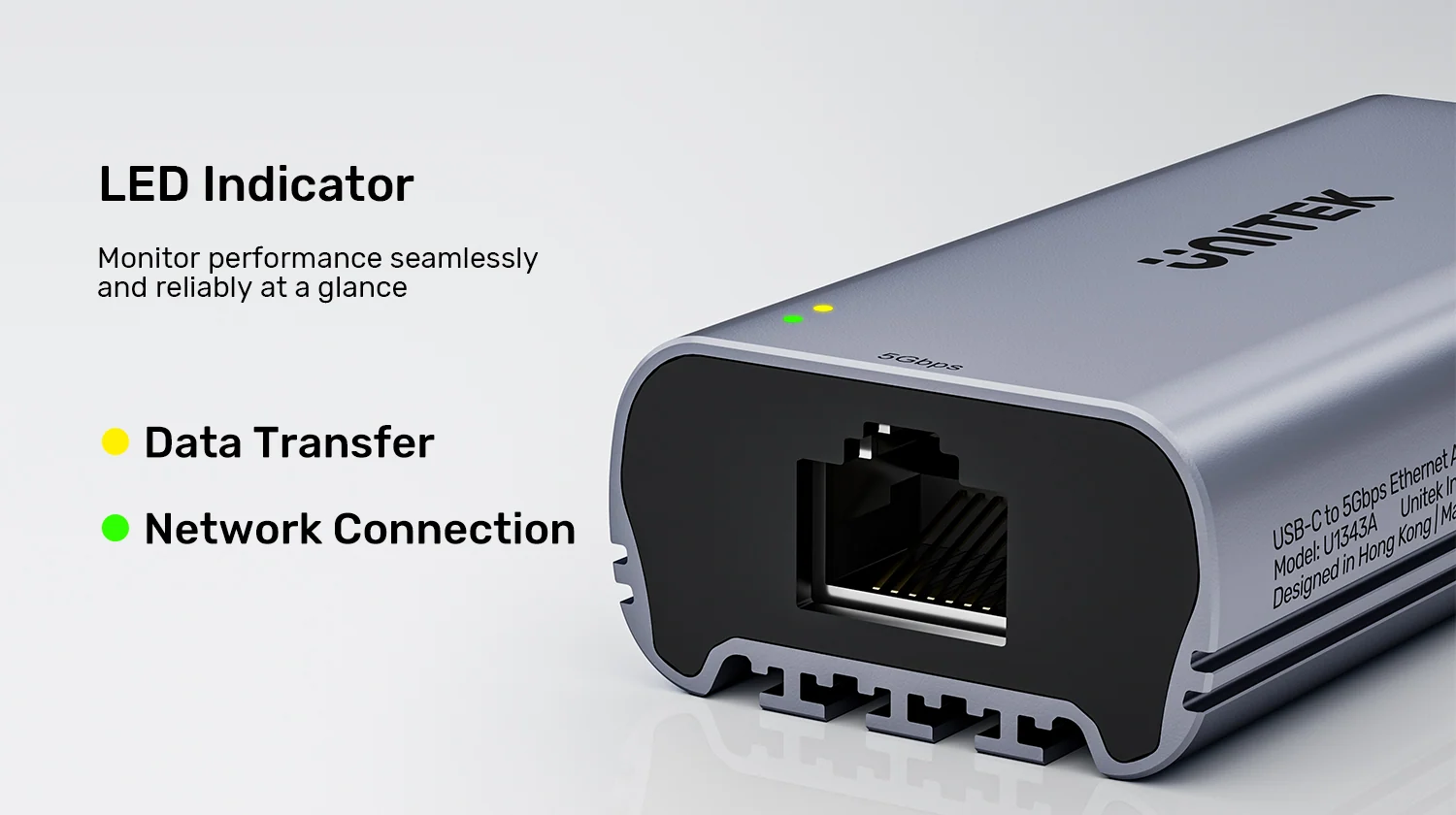 UNITEK U1343AGY01 USB C to 5Gbps Ethernet Adapter 004